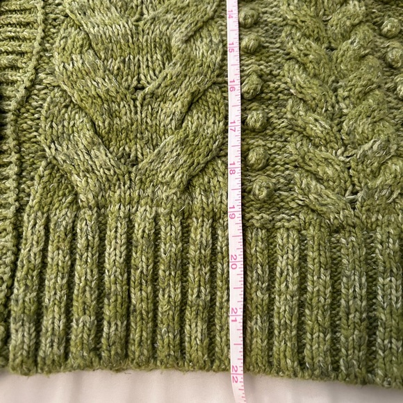 𝅺GOODTHREADS Woman’s Cable knit Cardigan Sweater Green XXL runs small - Picture 5 of 6